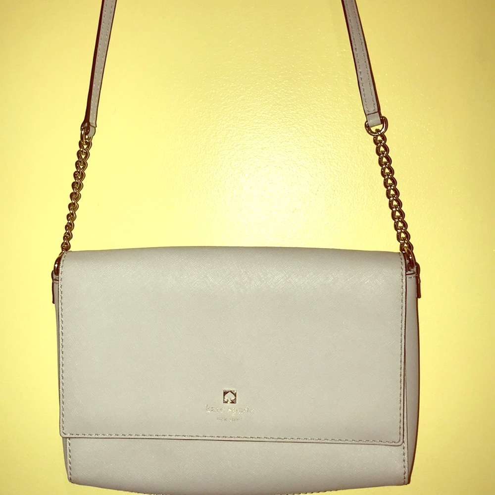 Kate Spade light grey crossover purse!